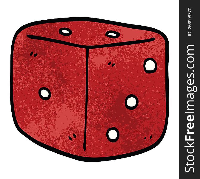 cartoon doodle red dice