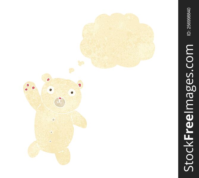 Cartoon Cute Polar Teddy Bear With Thought Bubble
