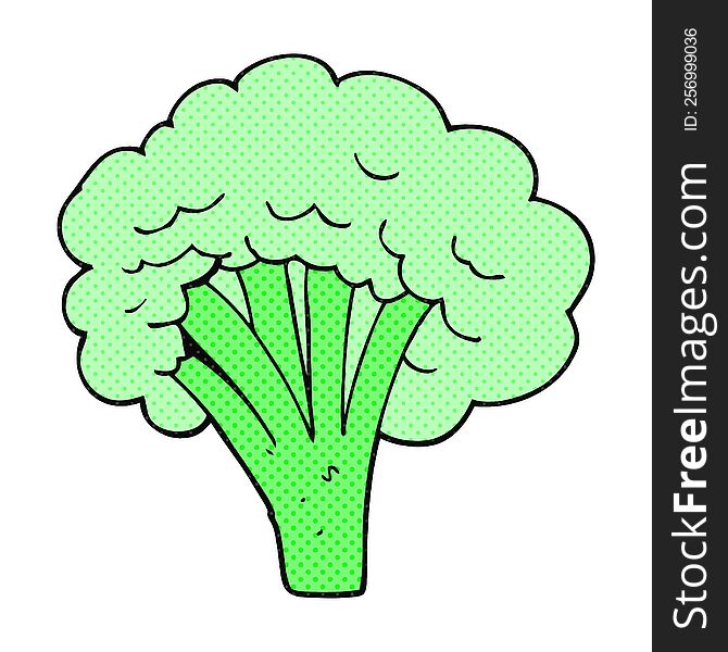 freehand drawn cartoon broccoli