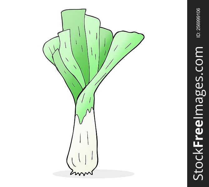 freehand drawn cartoon leek