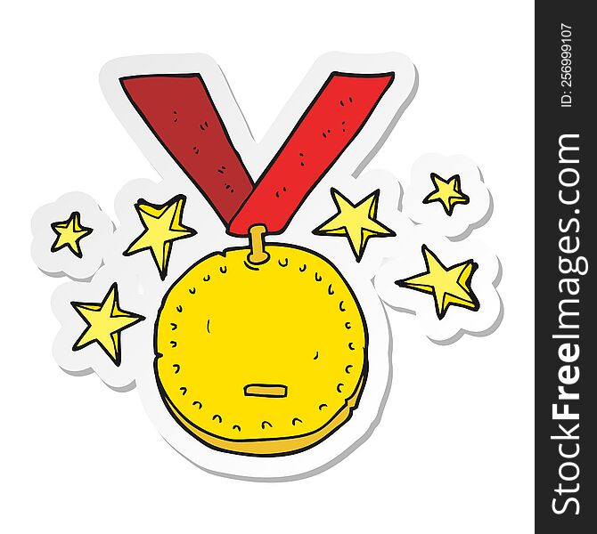 sticker of a cartoon sports medal