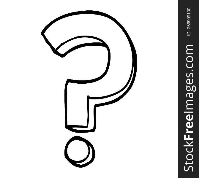 Line Drawing Cartoon Question Mark