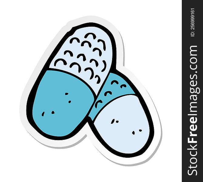 sticker of a cartoon medical pills