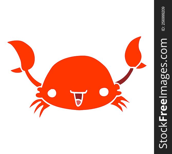 Flat Color Style Cartoon Crab