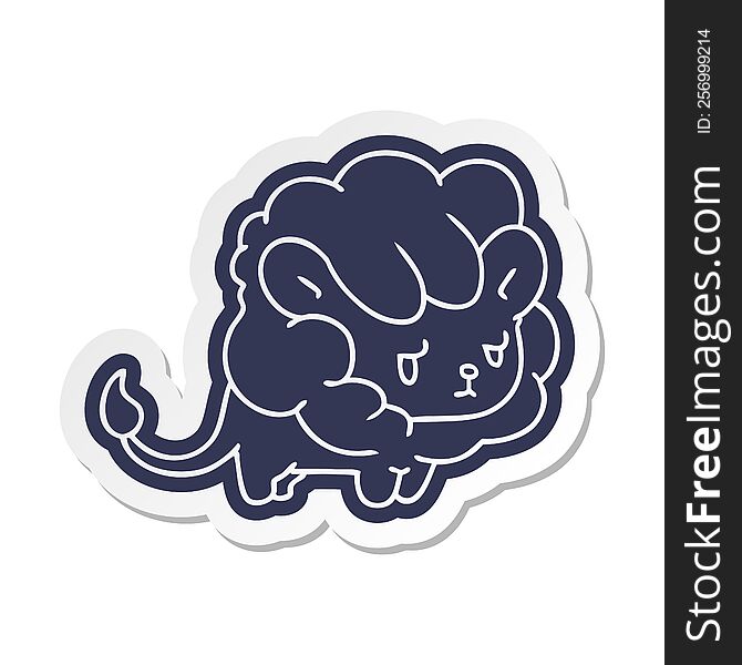 cartoon sticker kawaii cute lion cub