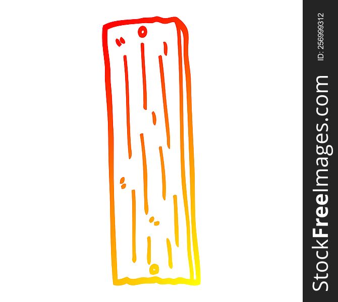 warm gradient line drawing of a cartoon plank