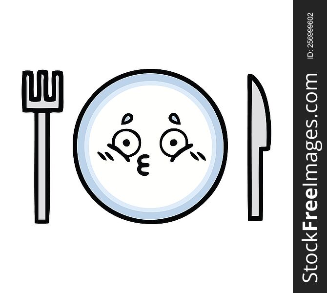 cute cartoon of a dinner plate. cute cartoon of a dinner plate