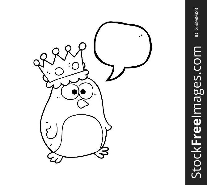 speech bubble cartoon emperor penguin