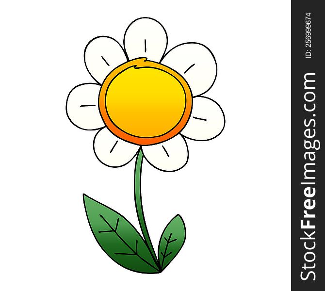 quirky gradient shaded cartoon daisy