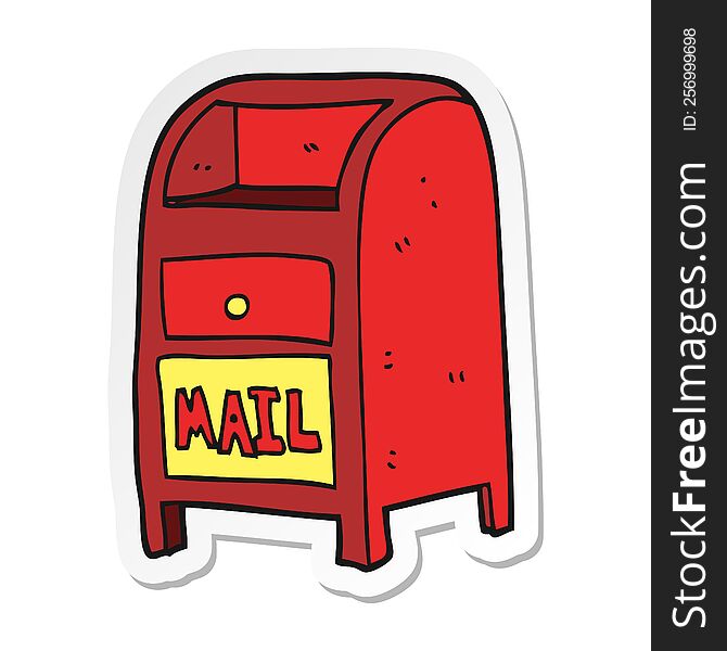 sticker of a cartoon mail box