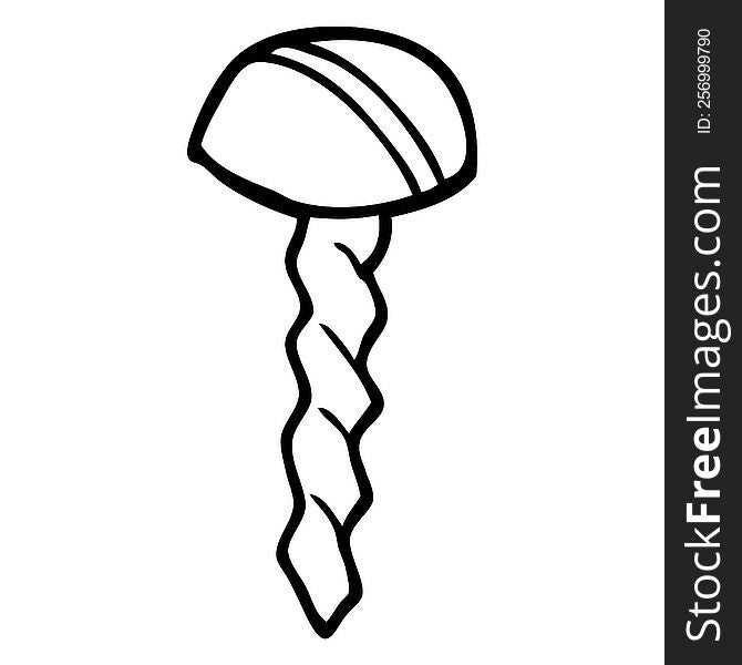 Line Drawing Cartoon Old Brass Screw