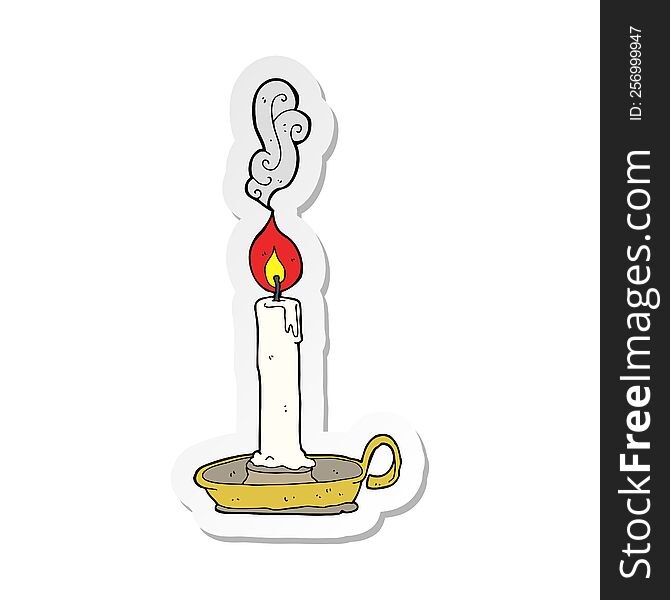 Sticker Of A Cartoon Burning Candle