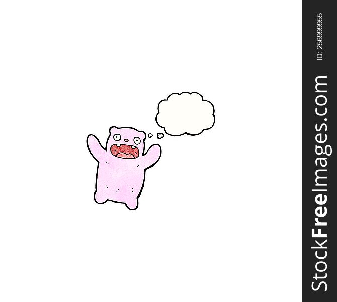 Crazy Cartoon Pink Bear