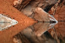 Pond, Water And Rock Royalty Free Stock Photography Pond, Water And Rock Royalty Free Stock Photography