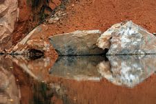 Pond, Water And Rock Royalty Free Stock Photos