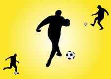 Three Soccer Players Stock Images