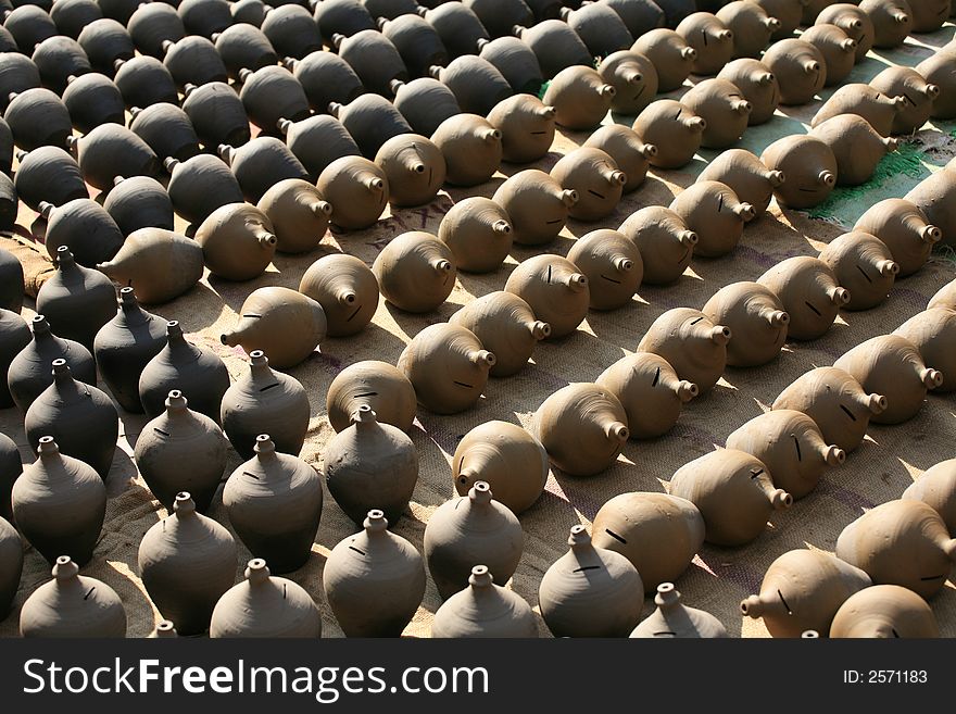 Pottery of Bhaktapur.