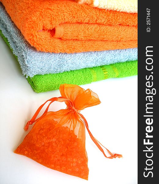 Colored towels, aroma, conditioner, fresh, washing, clean