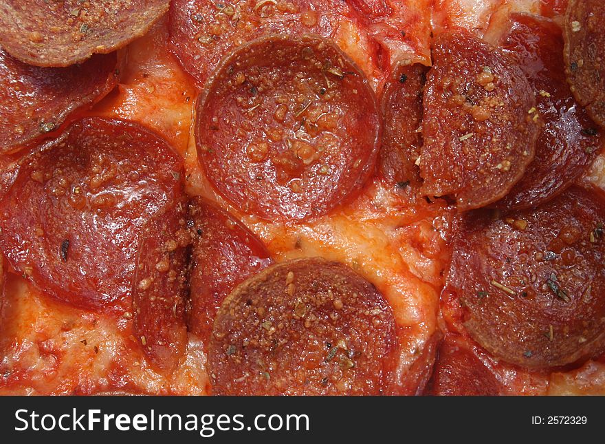 Closeup Of Pepperoni Pizza