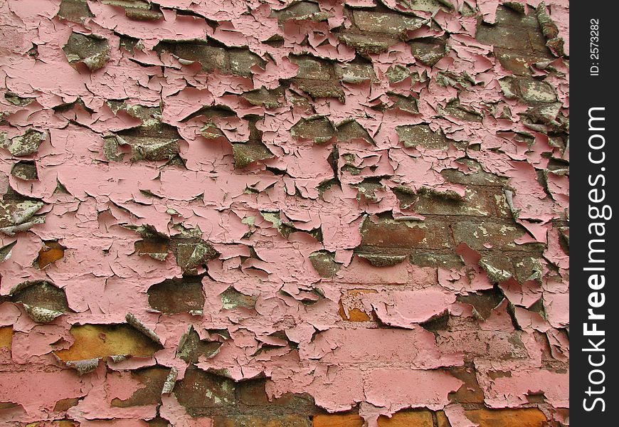 A close-up of the peeling paint of an abandoned building in downtown Toledo, OH.