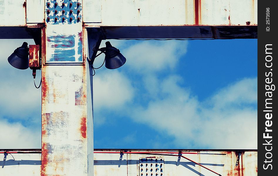 Old steel beams with cross processing effect. Camera: Nikon D200, lens: Sigma 70-200 APO