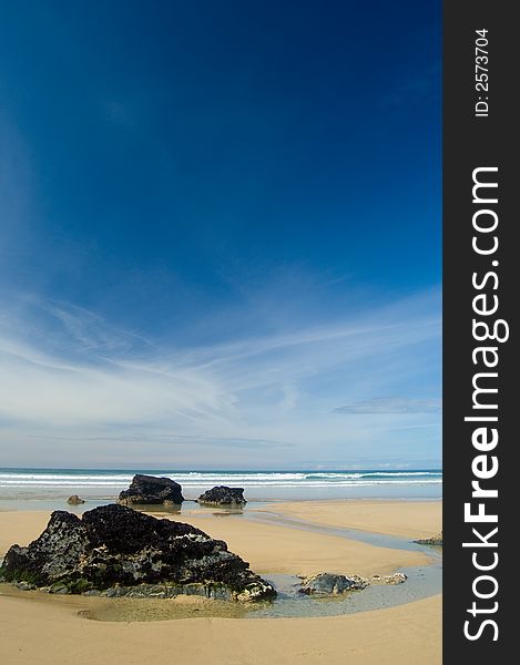 On the beach at bedruthin steps,
near newquay,
cornwall,
united kingdom. On the beach at bedruthin steps,
near newquay,
cornwall,
united kingdom.