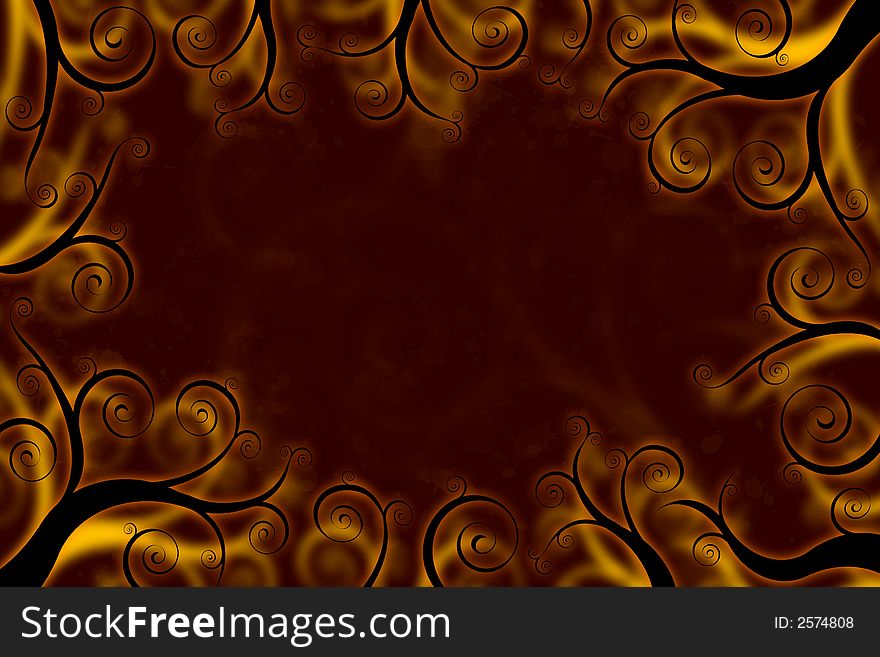 Abstract illustration plant brown background