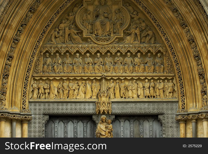 A closeup of the architecture at westminster abbey