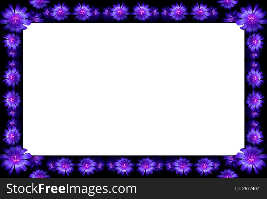 Abstract floral dark frame with blue flowers. Abstract floral dark frame with blue flowers