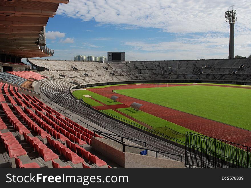 Row of seat in the stadium