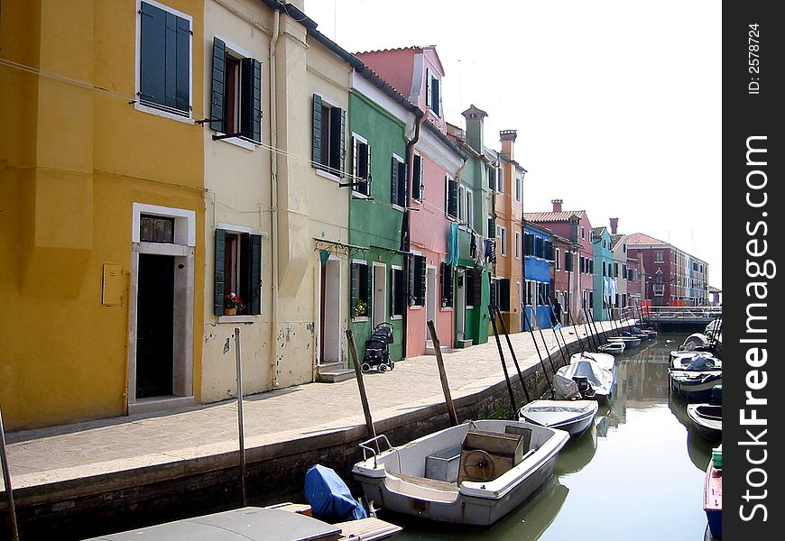 Venice colourful houses on Burano island, Italy. Venice colourful houses on Burano island, Italy