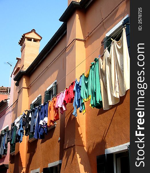 Colorful clothes Burano Venice