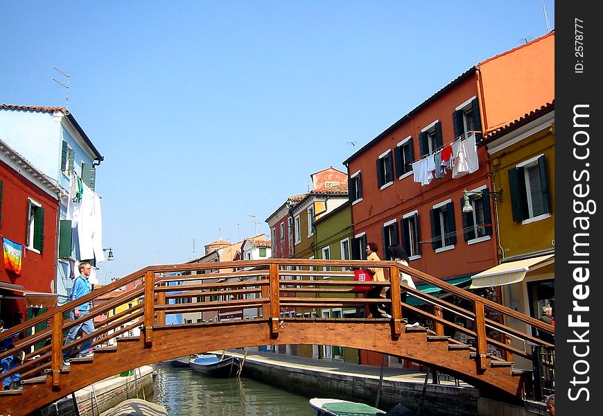 Colorful houses Burano Venice