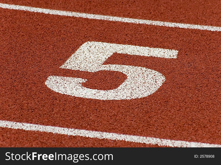 Marks on the surface of a running track