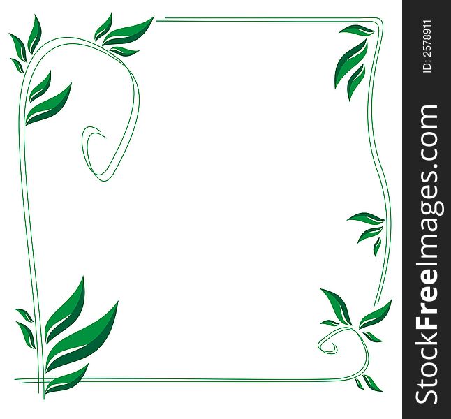 Framework made of green plants on a white background