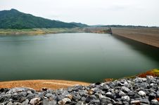 Long Concrete Dam In Thailand Royalty Free Stock Photo