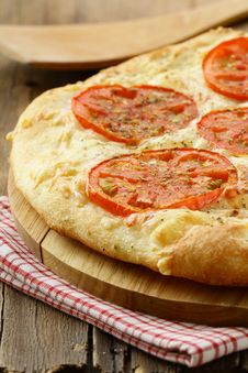 Homemade  Margarita Pizza With Tomatoes Royalty Free Stock Photo