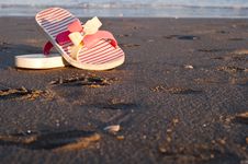Flip-flops On The Beach Royalty Free Stock Photo Flip-flops On The Beach Royalty Free Stock Photo