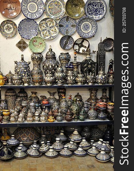 Beautiful Handmade Ceramic Objects For Souvenirs In Morocco. Beautiful Handmade Ceramic Objects For Souvenirs In Morocco