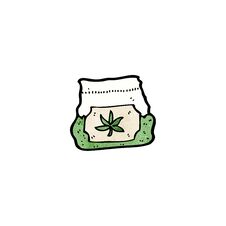 Free Cartoon Bag Of Weed Stock Photo - 257002070