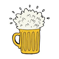 Cartoon Frothy Beer Stock Image