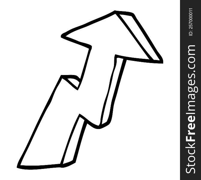 Black And White Cartoon Business Growth Arrow