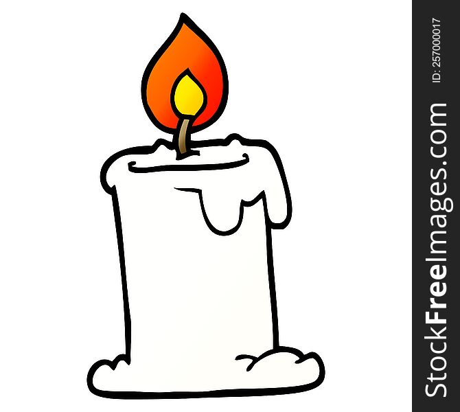 Cartoon Doodle Candle Burning
