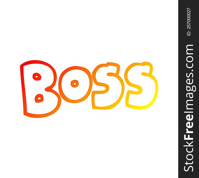 warm gradient line drawing of a cartoon word boss