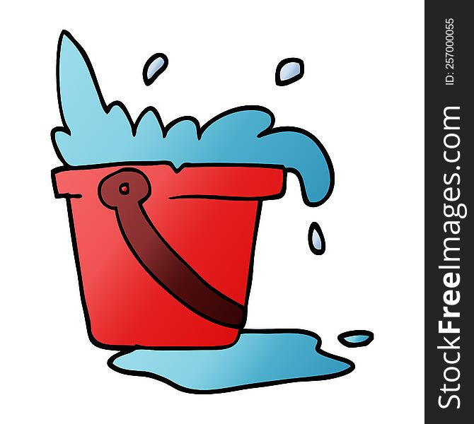 cartoon doodle water and bucket