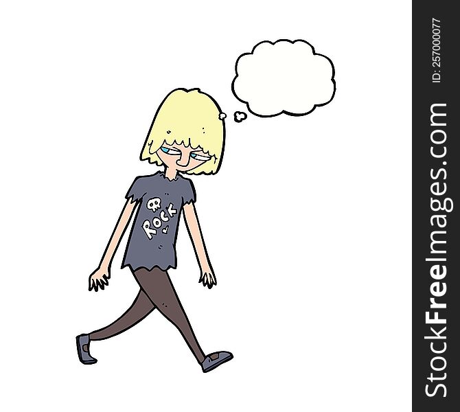 cartoon teenager with thought bubble