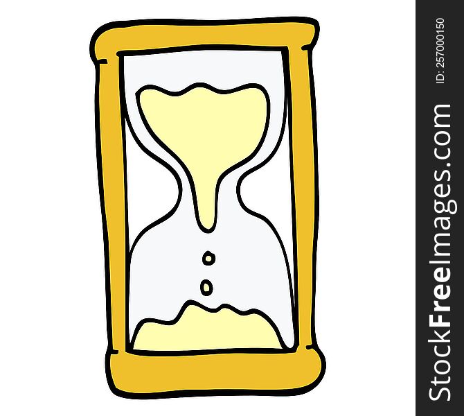 cartoon doodle hourglass