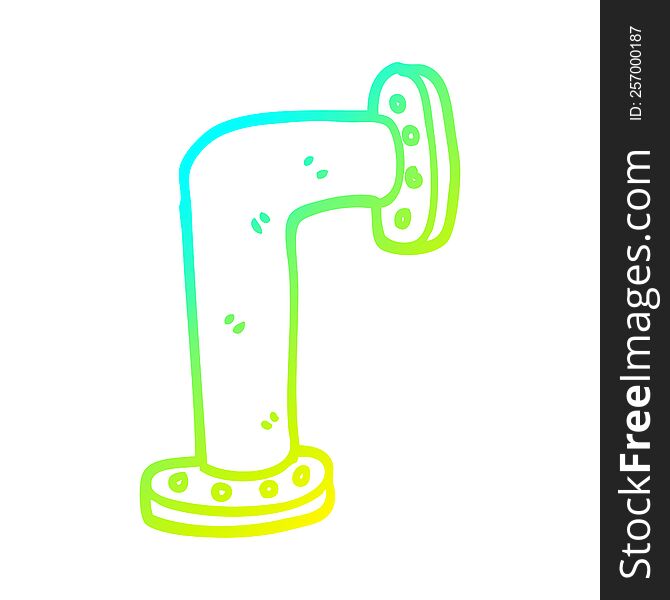 cold gradient line drawing of a cartoon water pipe