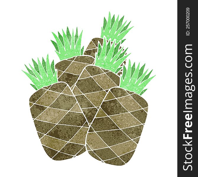 Retro Cartoon Pineapples