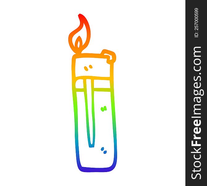 Rainbow Gradient Line Drawing Cartoon Disposable Lighter